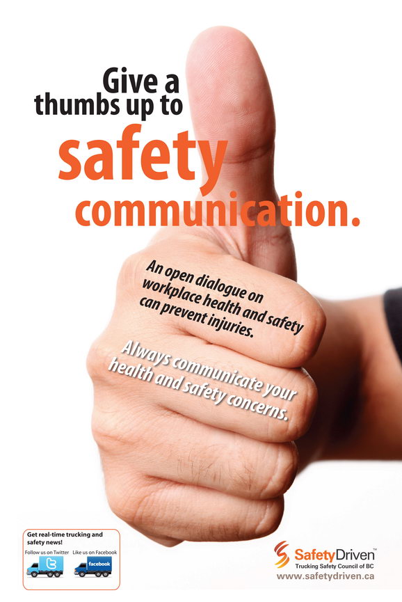 Give a thumbs up to safety communication
